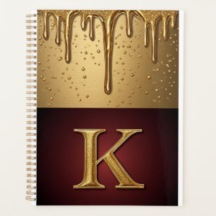 Glitterbuchstabe K Monogramm mit tröpfelnder Flüss Planer