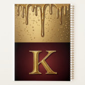 Glitterbuchstabe K Monogramm mit tröpfelnder Flüss Planer (Rückseite)