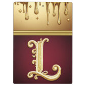 Glitterbuchstabe L Monogramm mit tröpfelnder Flüss Klemmbrett (Rückseite)