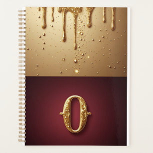 Glitterbuchstabe O Monogramm mit tropfender Flüssi Planer