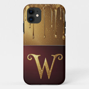 Glitterbuchstabe W Monogramm mit tropfender Flüssi Case-Mate iPhone Hülle