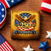 Glittered Semiquincentennial Eagle Emblem Button