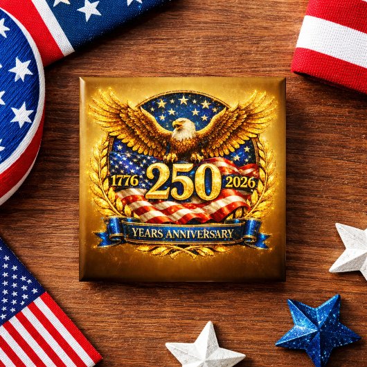 Glittered Semiquincentennial Eagle Emblem Button