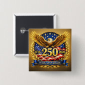 Glittered Semiquincentennial Eagle Emblem Button (Vorne & Hinten)