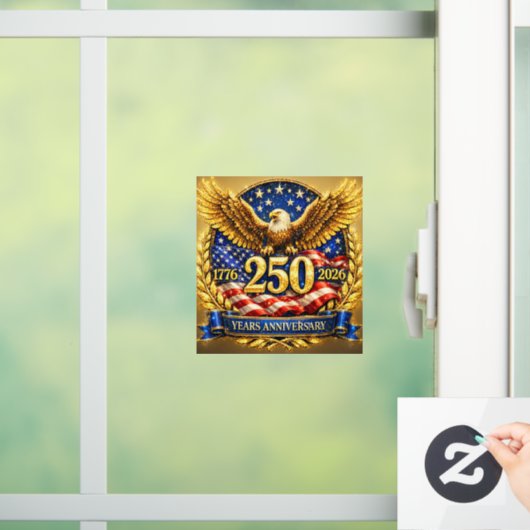 Glittered Semiquincentennial Eagle Emblem  Fensteraufkleber (Zuhause)
