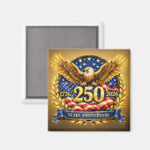 Glittered Semiquincentennial Eagle Emblem  Magnet (Vorderseite/Rückseite)