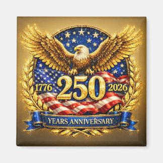 Glittered Semiquincentennial Eagle Emblem Magnet