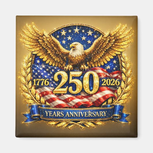 Glittered Semiquincentennial Eagle Emblem  Magnet (Vorne)
