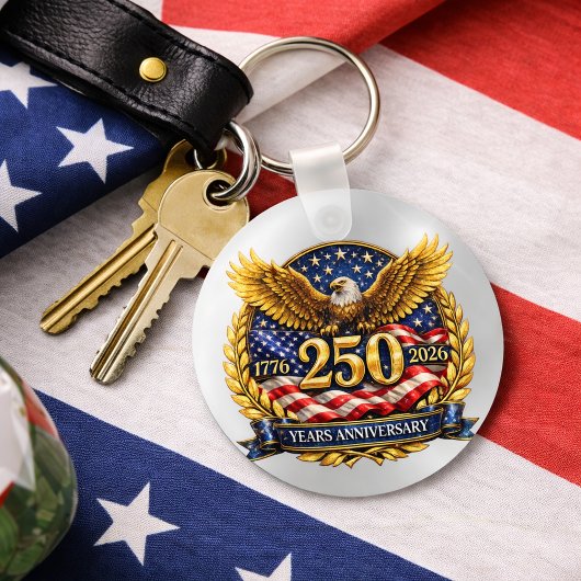 Glittered Semiquincentennial Eagle Emblem Schlüsselanhänger