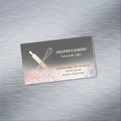 Glittergold Walzen Button Whisky Koch Bäckerei Magnetische Visitenkarte (Beispiel)