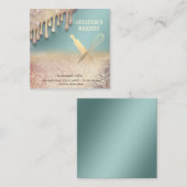 Glittergold Walzen Button Whisky Koch Bäckerei Quadratische Visitenkarte (Vorne/Hinten)