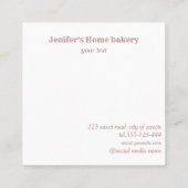 Glittergold Walzen Button Whisky Koch Bäckerei Quadratische Visitenkarte (Rückseite)