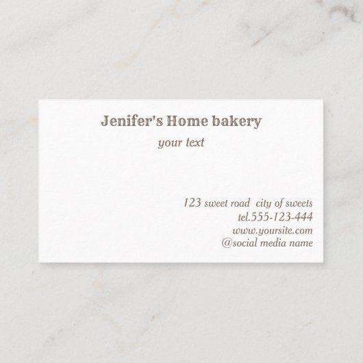 Glittergold Walzen Button Whisky Koch Bäckerei Visitenkarte (Rückseite)