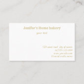 Glittergold Walzen Button Whisky Koch Bäckerei Visitenkarte (Rückseite)