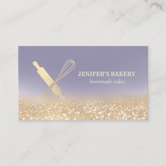 Glittergold Walzen Button Whisky Koch Bäckerei Visitenkarte (Vorderseite)