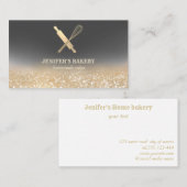 Glittergold Walzen Button Whisky Koch Bäckerei Visitenkarte (Vorne/Hinten)