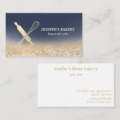 Glittergold Walzen Button Whisky Koch Bäckerei Visitenkarte (Vorne/Hinten)