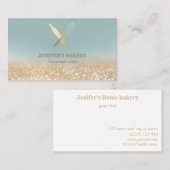 Glittergold Walzen Button Whisky Koch Bäckerei Visitenkarte (Vorne/Hinten)