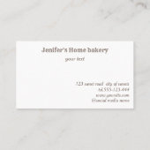 Glittergold Walzen Button Whisky Koch Bäckerei Visitenkarte (Rückseite)