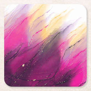 Glitterie Alcohol Ink Tumbler Design Rechteckiger Pappuntersetzer