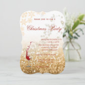 Glitterie aus Rotglas, Weihnachtsgeschenk für Unte Einladung (Stehend Vorderseite)