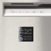 Glitterie Black/Silver Glamour Save the Date Magnet (In Situ (Geschirrspüler))