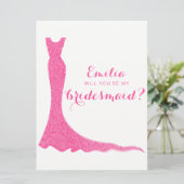 Glitterie-Brautkleid Einladung (Stehend Vorderseite)