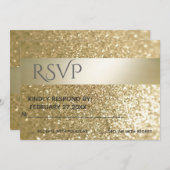 Glitterie extravagante moderne Goldstreifen UAWG Einladung (Vorne/Hinten)