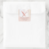 Glitterie Funkeln Button & Whisk Koch Bäckerei Quadratischer Aufkleber (Tasche)