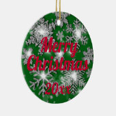 Glitterie funkelnde Silberfest-Schneeflocke Keramik Ornament (Rechts)