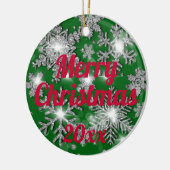 Glitterie funkelnde Silberfest-Schneeflocke Keramik Ornament (Links)