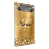 Glitterie Gold Extravagant Monogram Mini Klemmbrett (Schrägansicht)