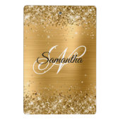Glitterie Gold Extravagant Monogram Mini Klemmbrett (Rückseite)