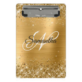 Glitterie Gold Extravagant Monogram Mini Klemmbrett (Vorderseite)