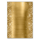 Glitterie Gold Extravagant Monogram Platzkarten Tischnummer (Rückseite)