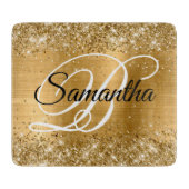 Glitterie Gold Extravagant Monogram Schneidebrett (Vorderseite)