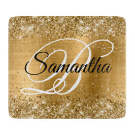 Glitterie Gold Extravagant Monogram Schneidebrett