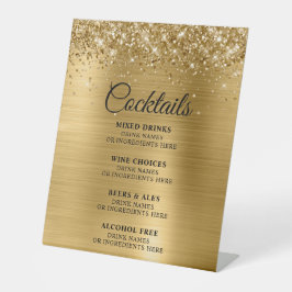 Glitterie Gold Foil Cocktails Bar Menu Sockelschild