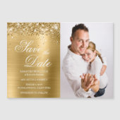 Glitterie Gold Foil Foto Save the Date Magneteinladung (Vorderseite)