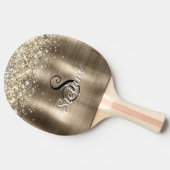 Glitterie Gold Foil Imitate Glitzer Monogram Tischtennis Schläger (Seitenansicht)