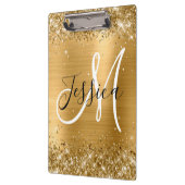 Glitterie Gold Foil Schwarz und Weiß Monogram Klemmbrett (Links)