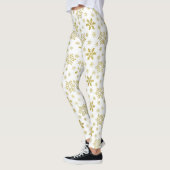 Glitterie Gold Fossil Weihnachten Schneeflocken Mu Leggings (Links)