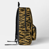 Glitterie Gold, Schwarz Zebra Muster Monogram Bedruckter Rucksack (Links)