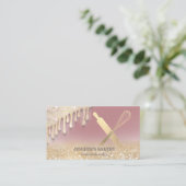 Glitterie Gold Tropfen rollen Button Whisky Koch B Visitenkarte (Stehend Vorderseite)