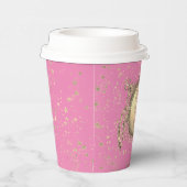 Glitterie Gold Turtle auf Rosa Geburtstag Custom Pappbecher (Rechts)