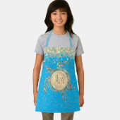 Glitterie-Goldschildkröte auf blauer Schürze (Insitu)