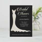 Glitterie Hochzeitskleid Einladung (Stehend Vorderseite)