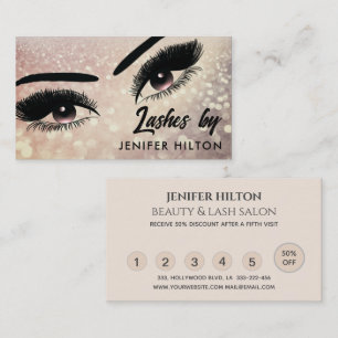 Glitterie lange Striche Makeup Augen Visitenkarte