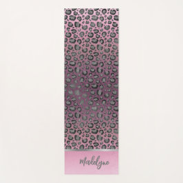 Glitterie Leopard Print auf rosa Personalisiert Yogamatte