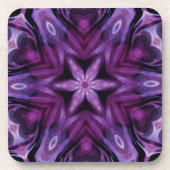 Glitterie Lila Kaleidoskop Herz Gradient Getränkeuntersetzer (Vorderseite)